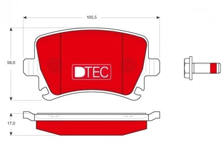 Колодки задние audi a4 (b7), a6 (c6), skoda octavia (1z_), vw passat (3c_, 36_) TRW GDB1622DTE (фото 1)