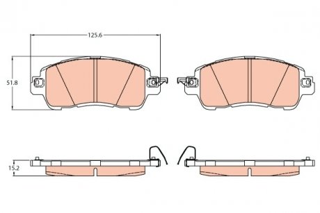 Гальмівні колодки перед. Mazda 2 14- TRW GDB2122