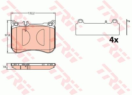 Гальмівні колодки дискові MERCEDES S(W222,C217) "F "14>> TRW GDB2144