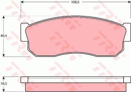 Гальмівні колодки дискові NISSAN - SUBARU Cherry/Sunny/Sunny Estate/Wagon/Sunny Van/Columbuss/E10/E TRW GDB288