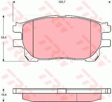 Фото комплект тормозных колодок, дисковый тормоз TRW GDB3414 Комплект тормозных колодок, дисковый тормоз TRW GDB3414