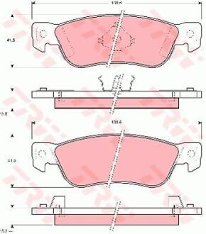 Комплект гальмівних колодок задн, ISUZU GEMINI, PIAZZA, TROOPER I, TROOPER II 1.5-2.8D 01.83-04.96 TRW GDB768