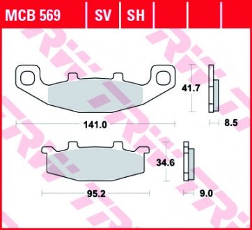Тормозные колодки TRW MCB569 (фото 1)