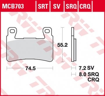 Гальмівні колодки TRW MCB703 (фото 1)