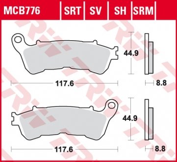 Тормозные колодки скутерные TRW MCB776SRM (фото 1)