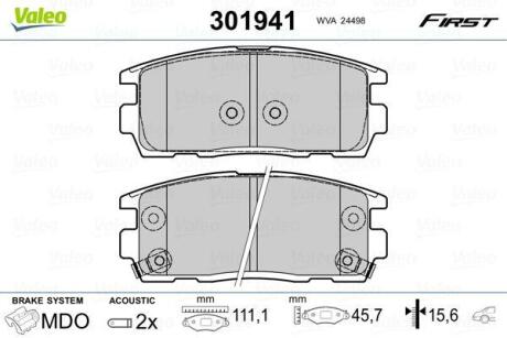 Гальмівні колодки First CHEVROLET/OPEL Captiva/Antara "R "06>> Valeo ="301941" (фото 1)