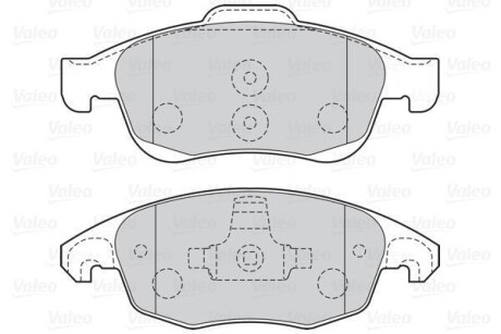 Гальмівні колодки дискові CITROEN/PEUGEOT Berlingo/C4/DS4/5008/Partner "1,2-1,8 "F "06>> Valeo 301997 (фото 1)