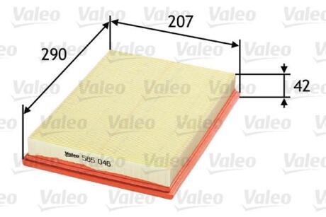 Фільтр повітряний OPEL Combo/Corsa/Meriva/Tigra &quot;1,0-1,8 &quot;00&gt;&gt; Valeo ="585046" (фото 1)