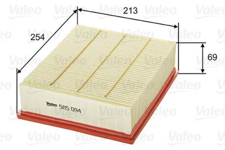 Фільтр повітряний AUDI/SKODA/VW A6/Superb/Passat "1,9-2,8 "97-08 Valeo ="585094" (фото 1)