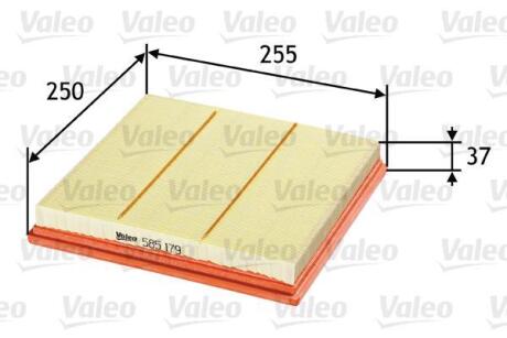Фільтр повітряний CHEVROLET/OPEL Cruze/Astra &quot;1,4-1,8 &quot;09&gt;&gt; Valeo ="585179" (фото 1)