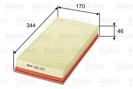 Фільтр повітряний MITSUBISHI/VOLVO Carisma/S40 &quot;1,3-1,9 &quot;95-06 Valeo ="585189" (фото 1)