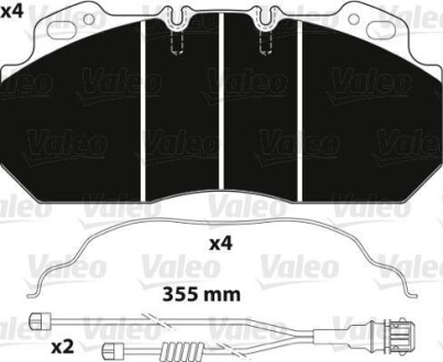 Колодки тормозные 249x110x28 Valeo 882217 (фото 1)