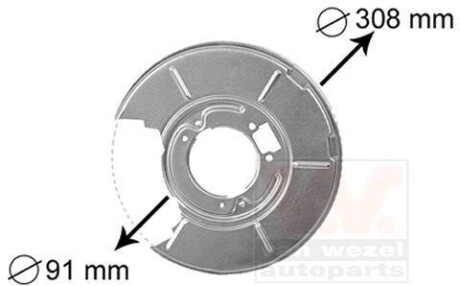 Защита тормозного диска BMW E36,E46 Rear Right Van Wezel 0646374