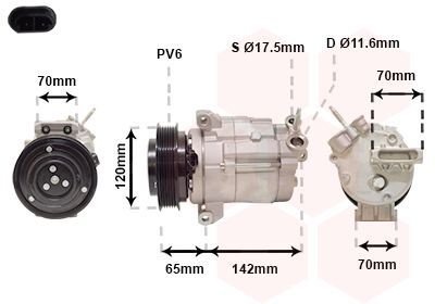 Компрессор кондиционера CHEVROLET CAPTIVA 4/11 &gt; 14 Van Wezel 0800K063 (фото 1)