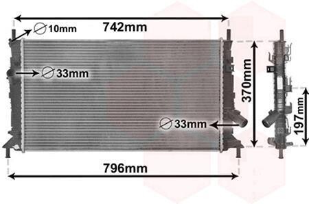 Радиатор охлаждения двигателя FOCUS/MAZDA3/S40 16/8 03- Van Wezel 18002369