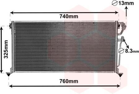 Конденсатор кондиціонера MITSUBISHI LANCER (96-) 1.3-2.0i Van Wezel 32005220