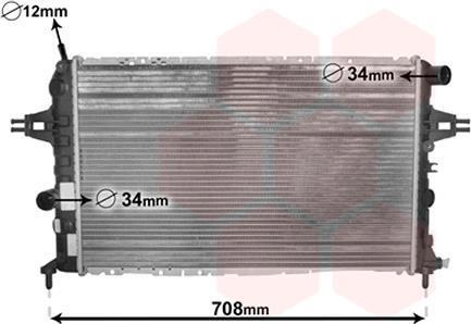 Радіатор охолодження двигуна ASTRAG 1.7 TD / 2.0 DTi MT Van Wezel 37002252 (фото 1)