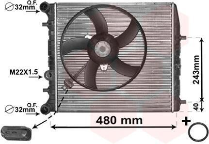 Радиатор охлаждения двигателя FABIA/POLO4 MT -AC 01- Van Wezel 76002013