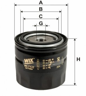 Фильтр масляный WIX(OP 576) WIX FILTERS WL7135