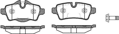 Колодки тормозные дисковые Mini Cooper, One, Clubman 08> / задн (P12443.00) WOK WOKING P1244300