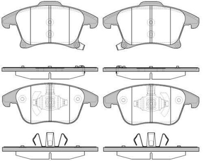 Гальмівні колодки передні з датчиком зносу FORD GALAXY III/MONDEO/S-MAX 1.0-2.5 14- WOKING P13493.22 (фото 1)