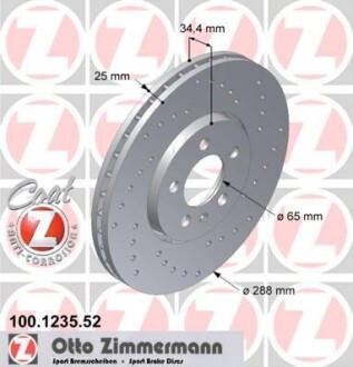 Диск гальмівний SPORT Z ZIMMERMANN 100.1235.52