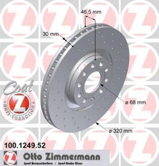 Диск гальмівний SPORT Z ZIMMERMANN 100.1249.52