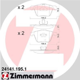 Колодки гальмівні дискові ZIMMERMANN 24141.195.1