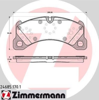 Колодки гальмівні дискові, к-кт ZIMMERMANN 24685.170.1