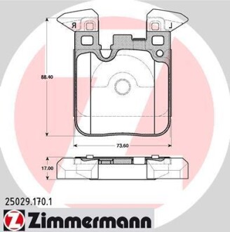 Колодки тормозные ZIMMERMANN 250291701