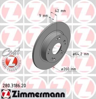 Диск тормозной ZIMMERMANN 280318620