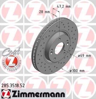 Диск тормозной ZIMMERMANN 285.3518.52 (фото 1)