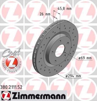 Диск гальмівний SPORT Z ZIMMERMANN 380.2111.52