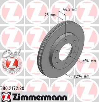 Диск тормозной ZIMMERMANN 380217220