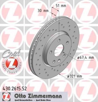 Диск гальмівний SPORT Z ZIMMERMANN 430.2615.52