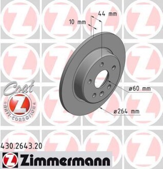 Диск гальмівний Coat Z ZIMMERMANN 430.2643.20