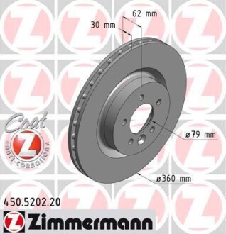 Диск гальмівний Coat Z ZIMMERMANN 450.5202.20