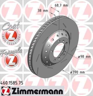 Диск гальмівний FORMULA Z правий ZIMMERMANN 460158575