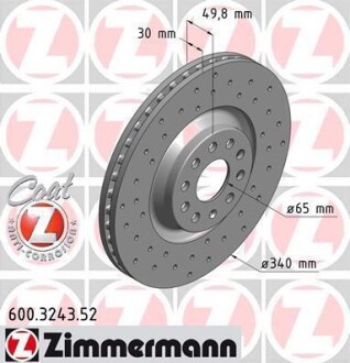 Диск тормозной ZIMMERMANN 600324352